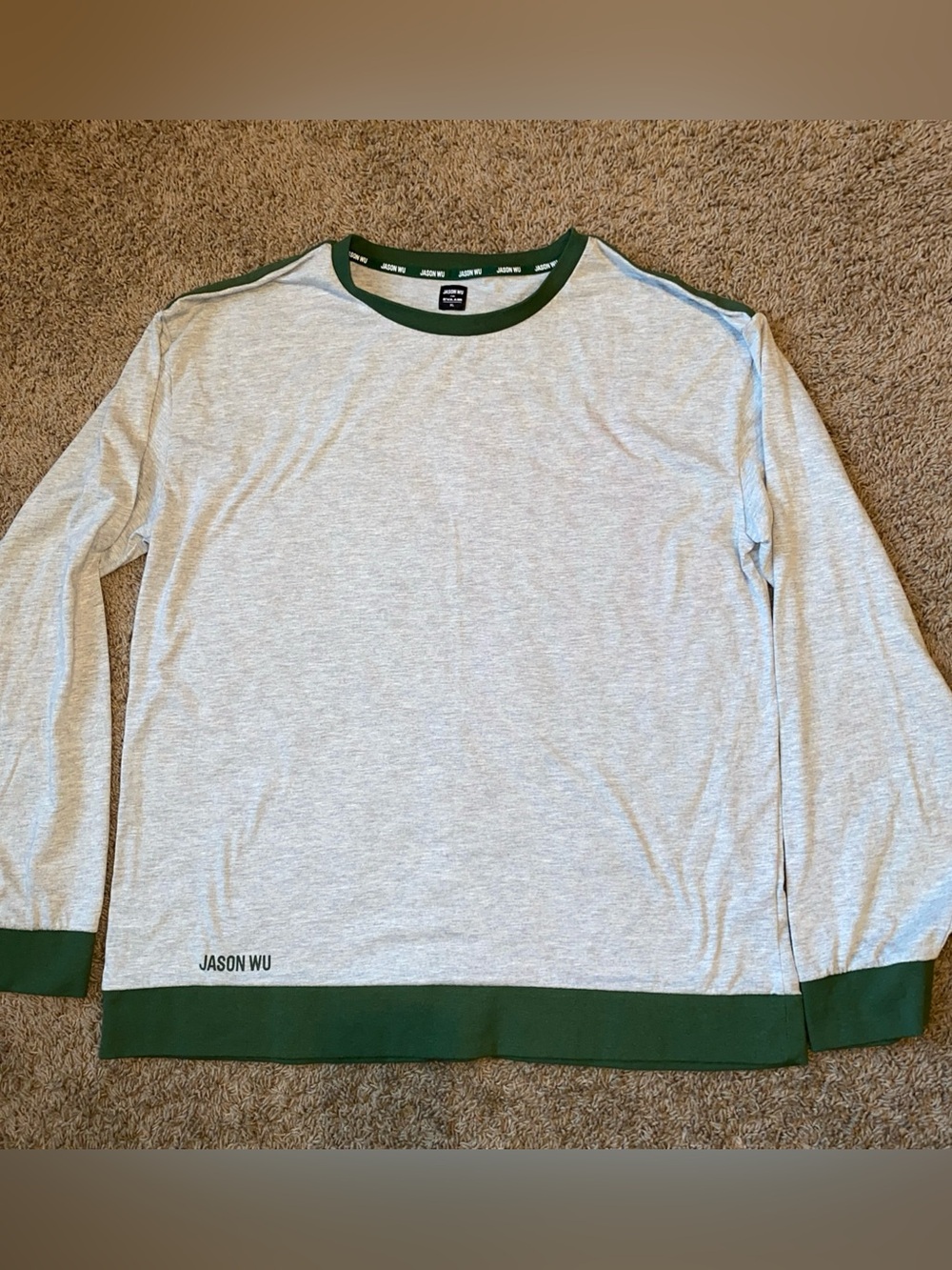 Jason Wu For Eva Air Long Sleeve T Shirt Mens XL Pullover Gray Casual Logo Retro